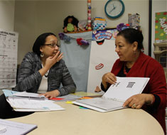 Picture of Bettie and Genie discussing about the planning