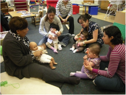 Class with moms and children